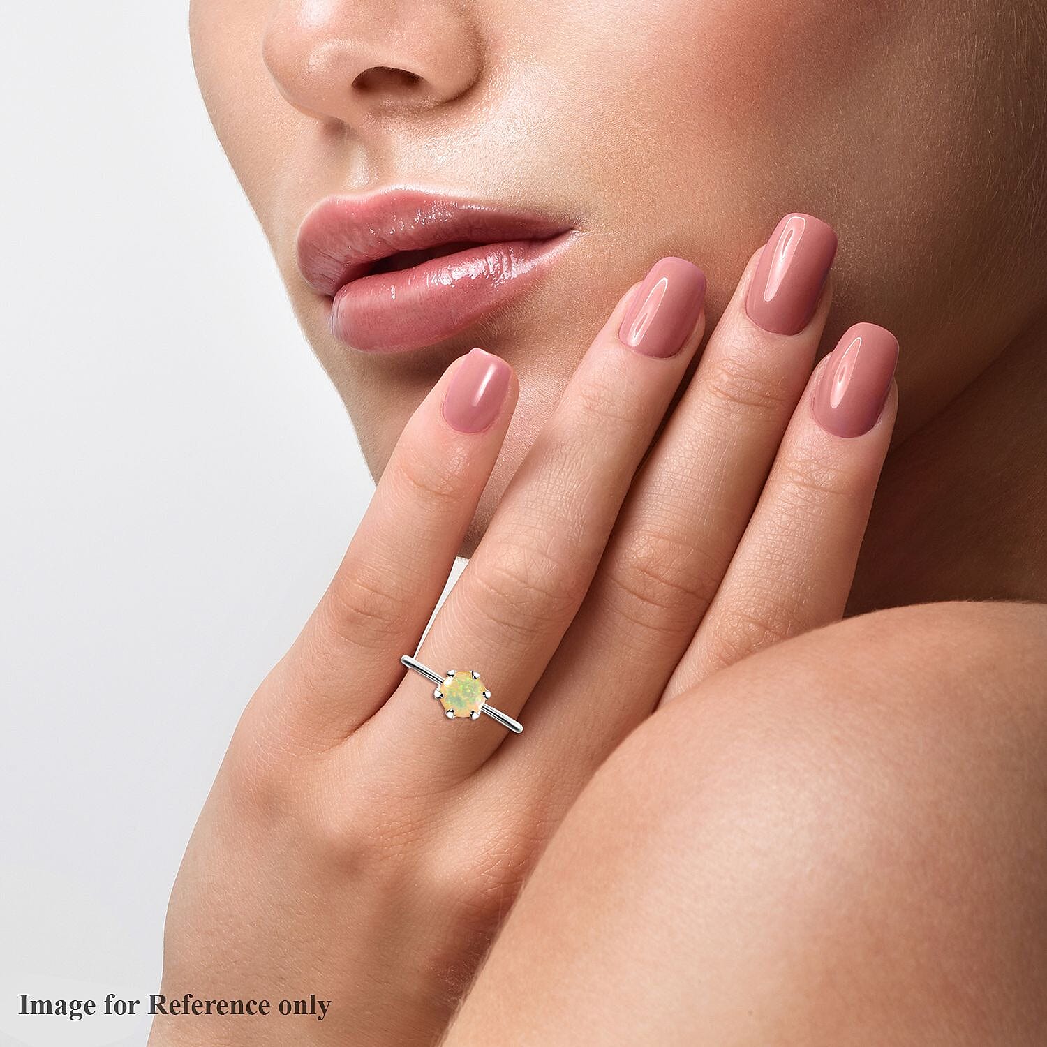 RHAPSODY 950 Platinum AAAA Ethiopian Welo Opal Solitaire Ring