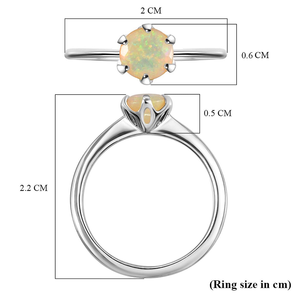RHAPSODY 950 Platinum AAAA Ethiopian Welo Opal Solitaire Ring