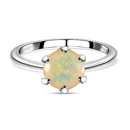 RHAPSODY 950 Platinum AAAA Ethiopian Welo Opal Solitaire Engagement Ring