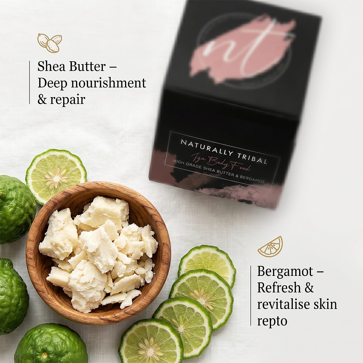 Naturally Tribal- IYA Women Body Food - High Grade Shea Butter and Bergamot - 250g