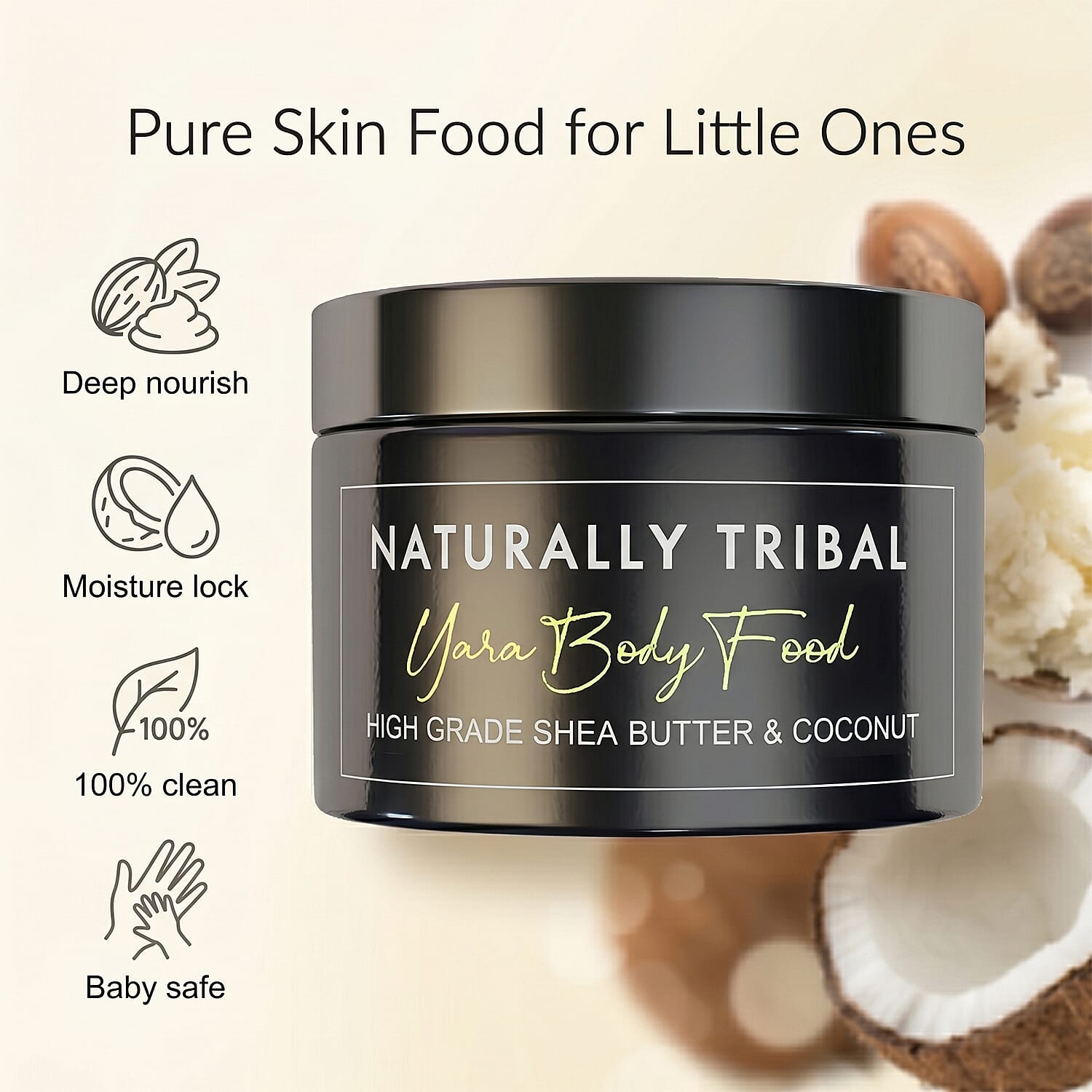 Naturally Tiwa- Yara Kids Body Food - High Grade Shea Butter and Coconut - 250g