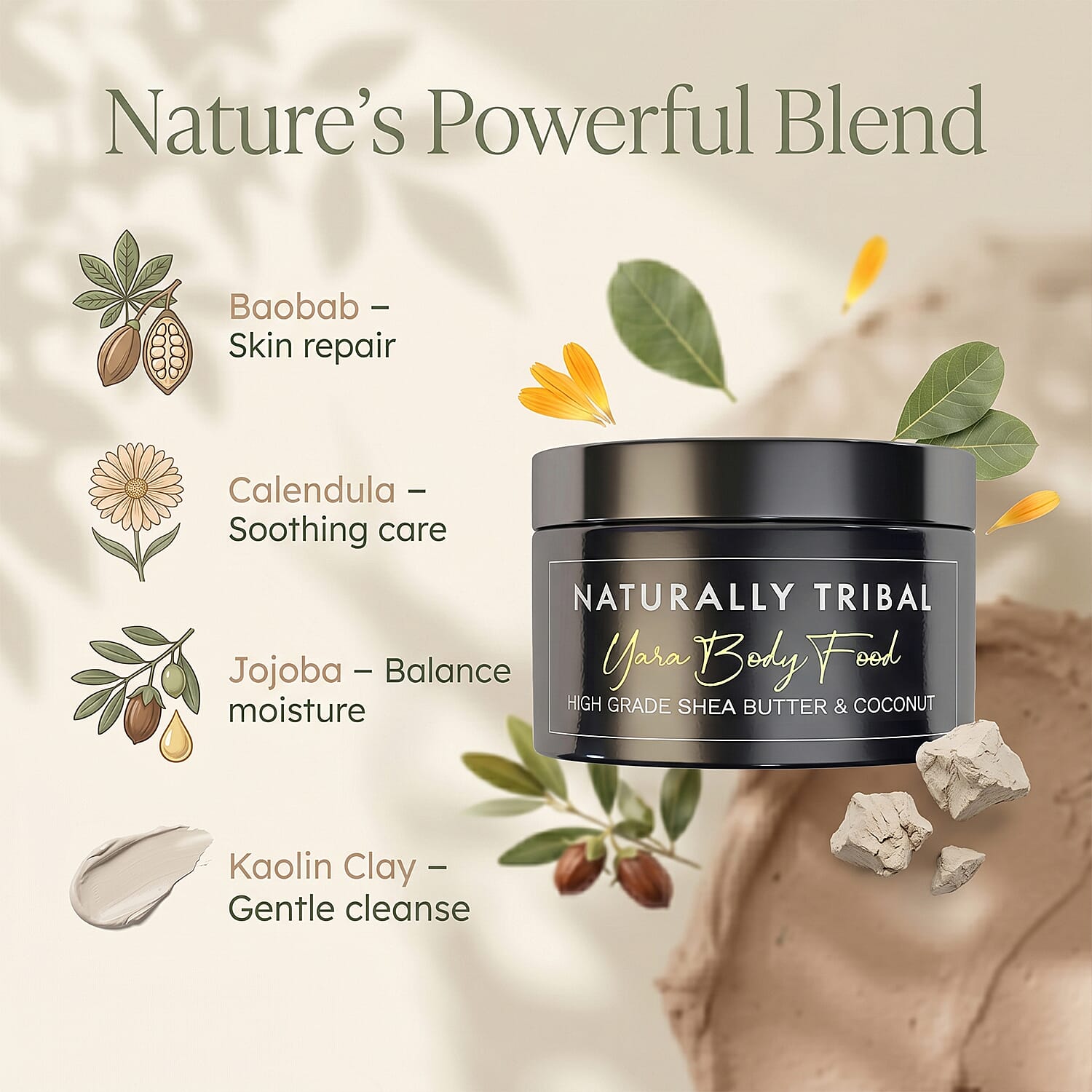 Naturally Tiwa- Yara Kids Body Food - High Grade Shea Butter and Coconut - 250g