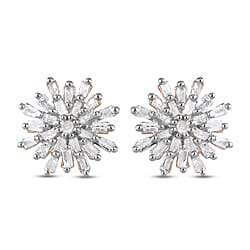 0.33 Ct. Snowflake Diamond Stud Earrings in 18K Vermeil Yellow Gold Plated Sterling Silver