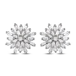 0.33 Ct. Snowflake Diamond Stud Earrings in 18K Vermeil Yellow Gold Plated Sterling Silver