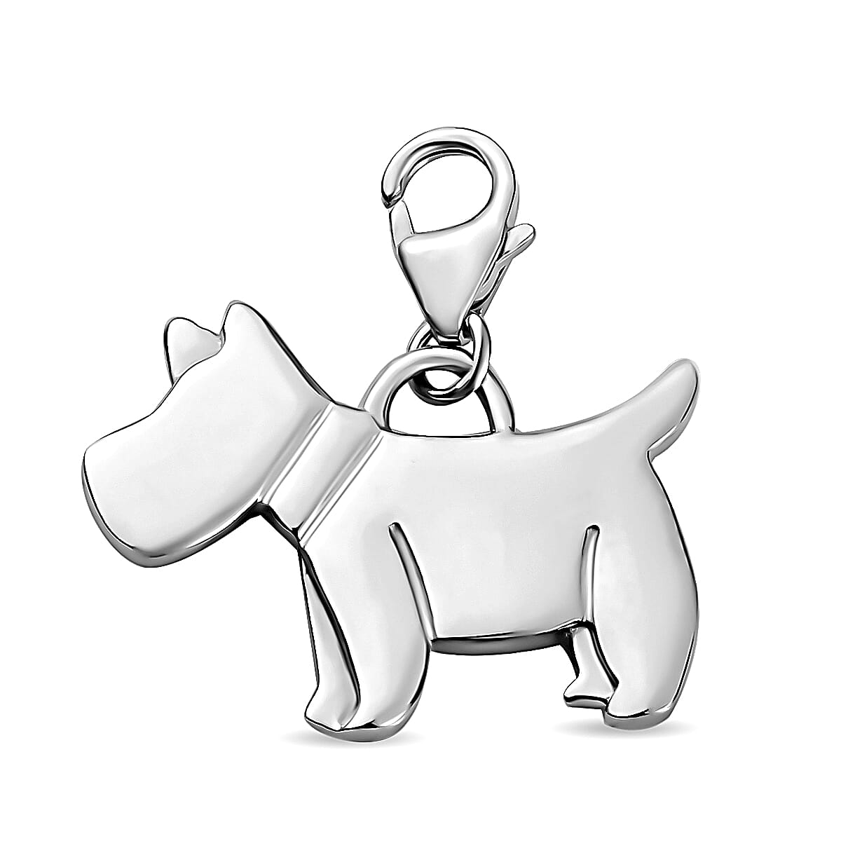 Platinum Overlay Sterling Silver Scottish Terrier Dog Charm