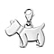 Platinum Overlay Sterling Silver Scottish Terrier Dog Charm