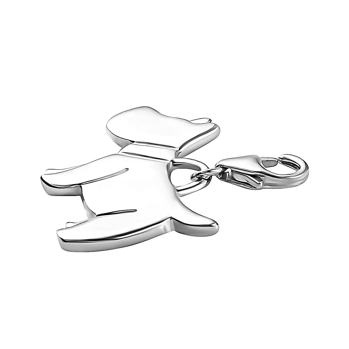 Platinum Overlay Sterling Silver Scottish Terrier Dog Charm