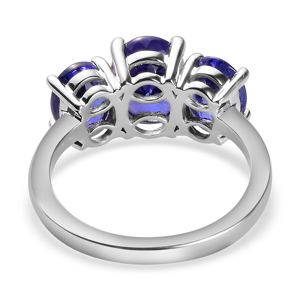 RHAPSODY 950 Platinum AAAA Tanzanite 3 Stone Ring 2.86 Ct