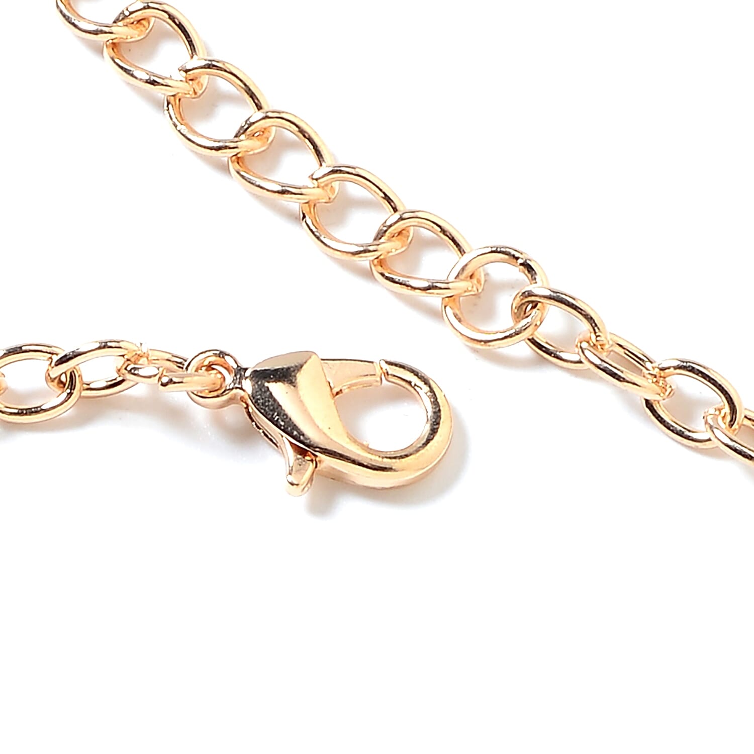 2 Piece Set - Red Austrian Crystal (Rnd) Chandelier Design Necklace (Size 19 with 3 inch Extender) and Earrings (with Push Back) in Yellow Gold Tone