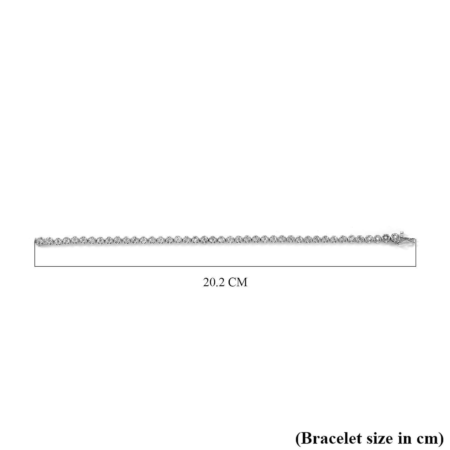 Diamond (Rnd) Bracelet (Size 7.5) in Platinum Overlay Sterling Silver 0.50 Ct, Silver wt. 11.22 Gms