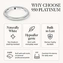 950 Platinum Fine Polished Stackable Band Ring