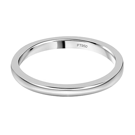 High Finish Flat Wedding Band Ring in 950 Platinum