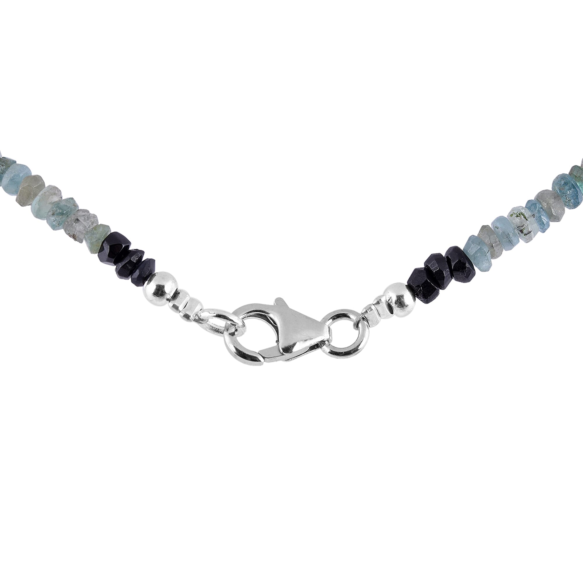 Multi Tourmaline (Rnd) Beads Necklace (Size 18) in Rhodium Overlay Sterling Silver 55.00 Ct.