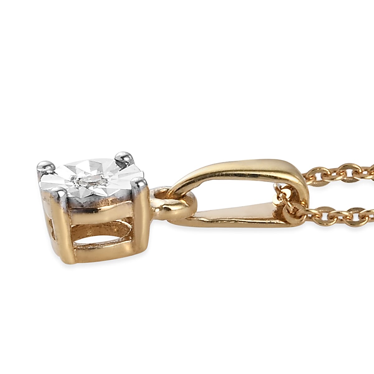 2 Piece Set White Natts Diamond Pendant with Chain (Size 20) with Lobster Clasp and Stud Earrings with Push Back in 14K Gold Overlay Sterling Silver