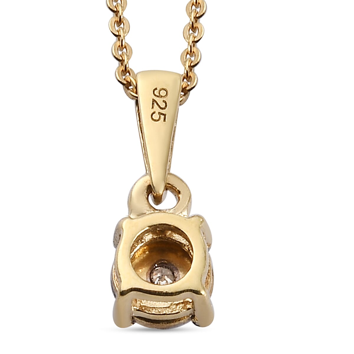 2 Piece Set White Natts Diamond Pendant with Chain (Size 20) with Lobster Clasp and Stud Earrings with Push Back in 14K Gold Overlay Sterling Silver