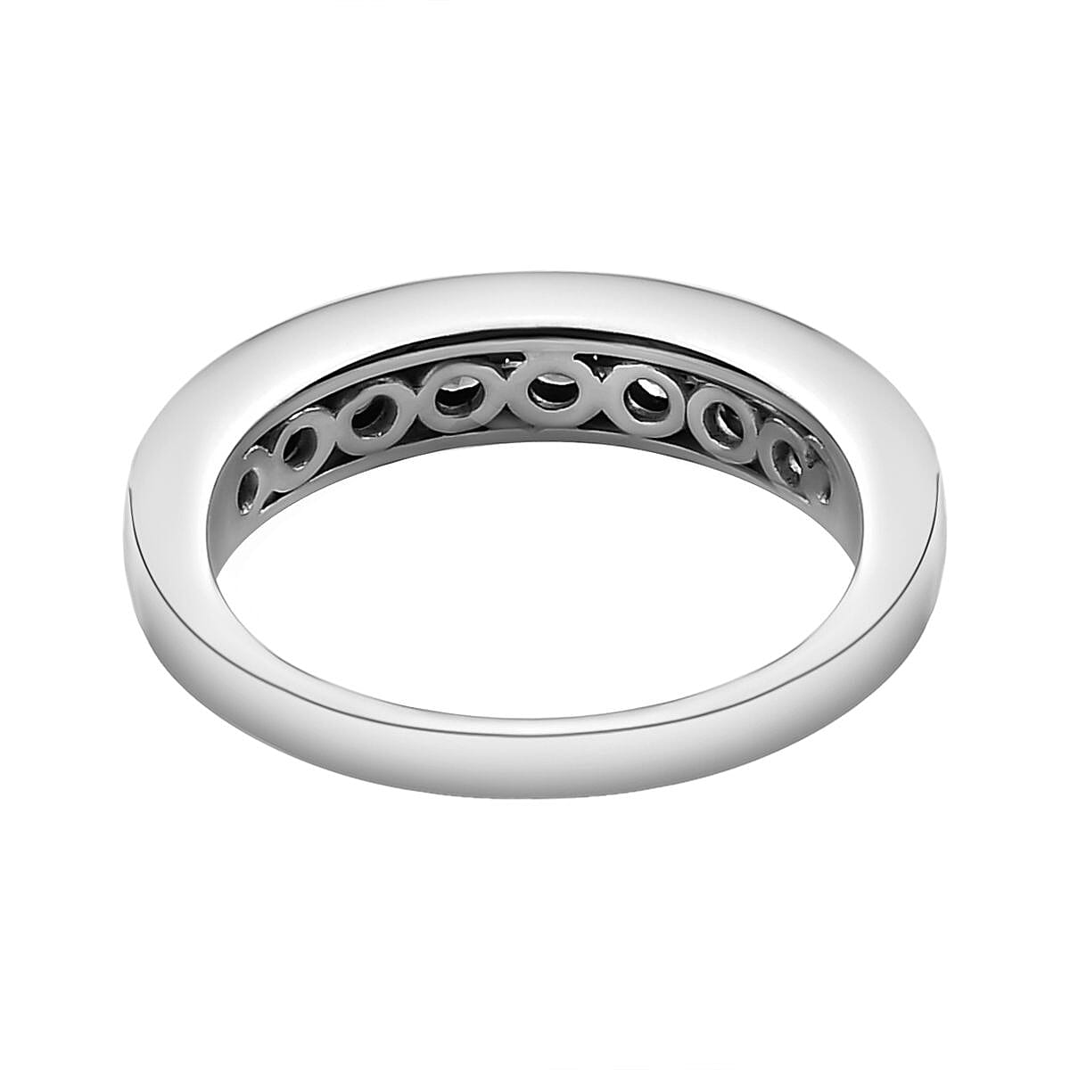 9K White Gold AA Tanzanite Half Eternity Band Ring 0.870 Ct , Gold Wt - 3.20 Gms 9K White Gold AA Tanzanite Half Eternity Band Ring 0.870 Ct , Gold Wt - 3.20 Gms