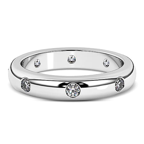 RHAPSODY 950 Platinum IGI Certified Diamond (VS-E-F) Band Ring 0.49 Ct, Platinum Wt 7.70 Gms