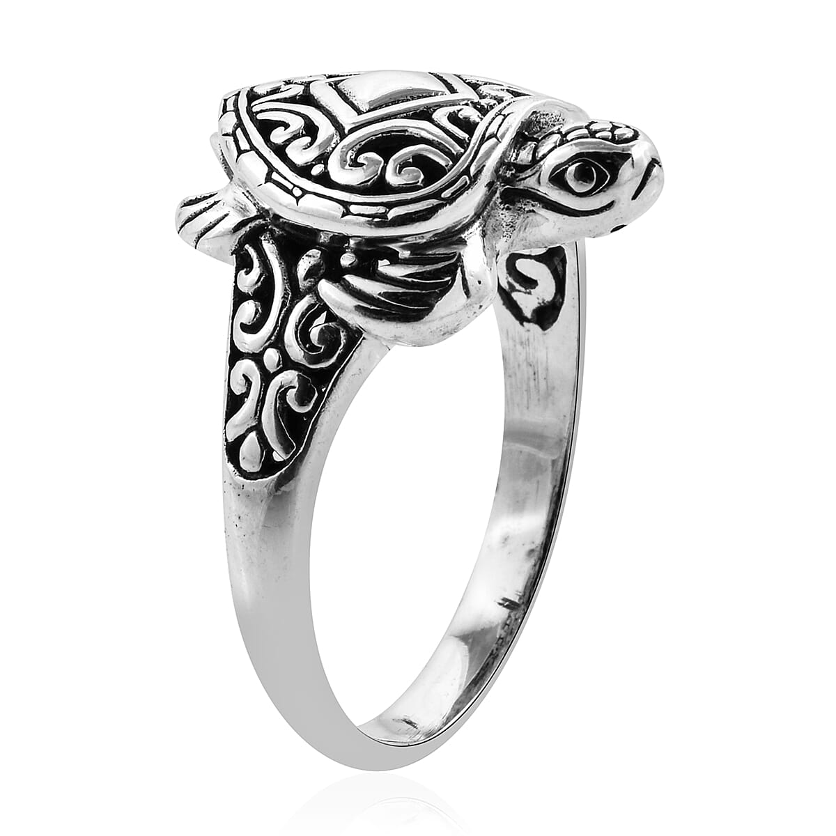 Royal Bali Collection Sterling Silver Turtle Ring, Silver wt 5.50 Gms.