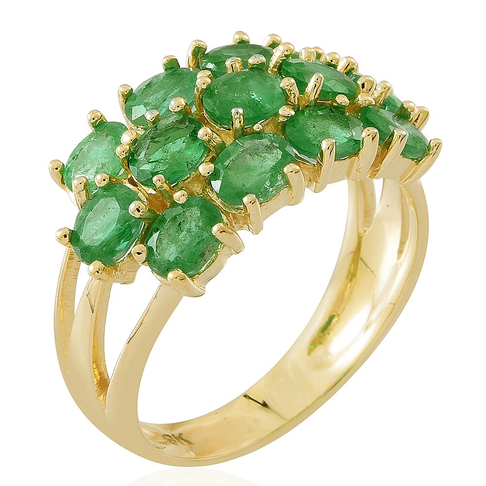 Kagem Zambian Emerald (4.00 Ct) 9K Y Gold Ring  4.000  Ct.