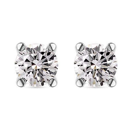 RHAPSODY IGI Certified Diamond VS EF Solitaire Stud Earrings in 950 Platinum, 0.20 Ct