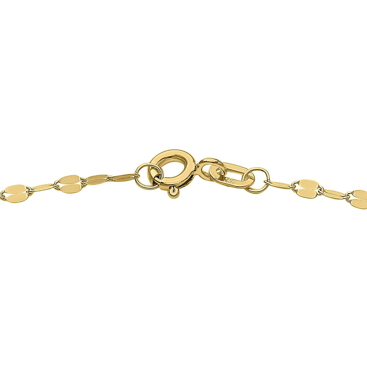 9K Yellow Gold Forzatina Chain Bracelet (Size 7.25) with Spring Ring Clasp