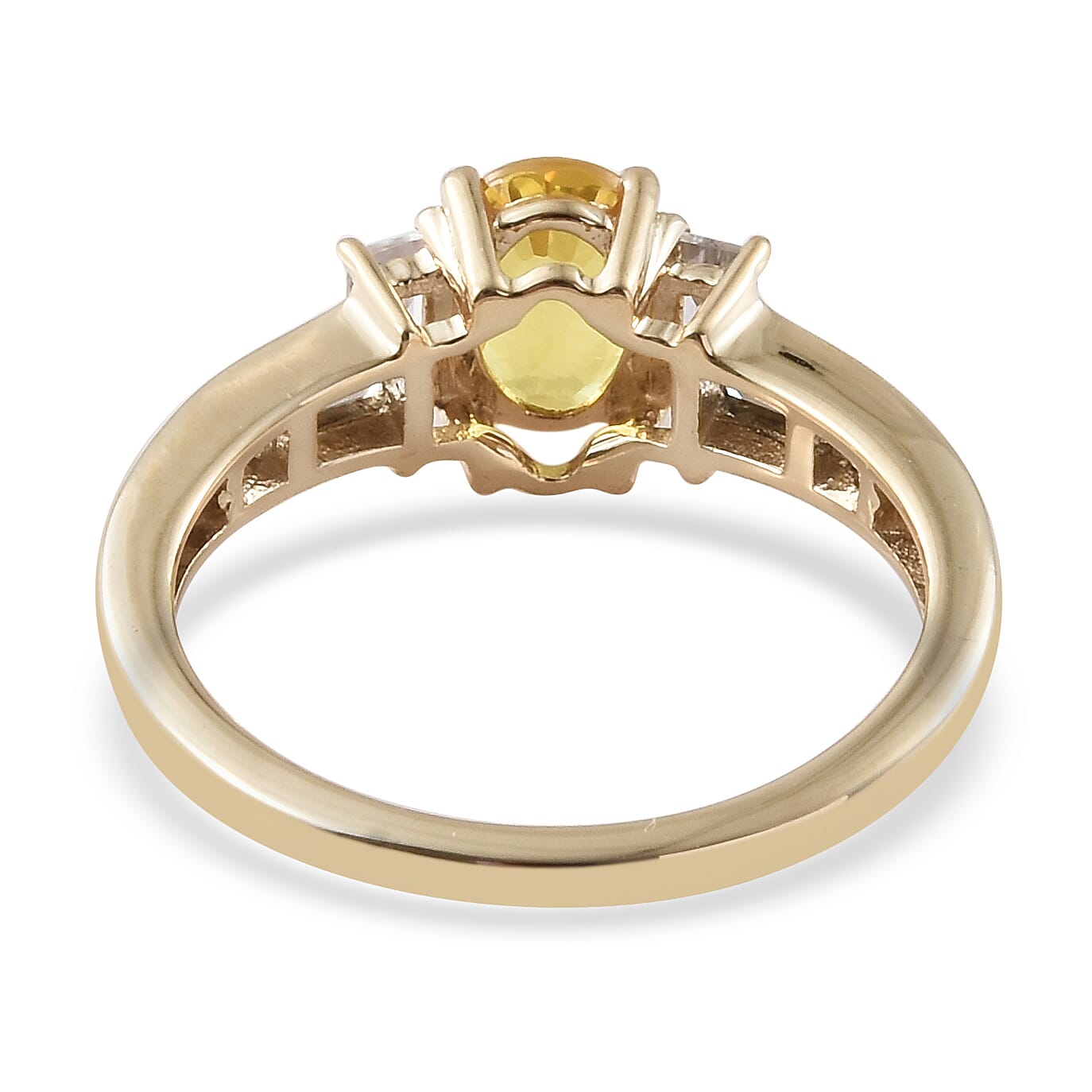 9K Yellow Gold AAA Chanthaburi Yellow Sapphire (Ovl), Natural Cambodian Zircon  Ring 1.850 Ct.