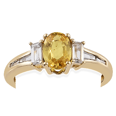 9K Yellow Gold AAA Chanthaburi Yellow Sapphire (Ovl), Natural Cambodian Zircon  Ring 1.850 Ct.