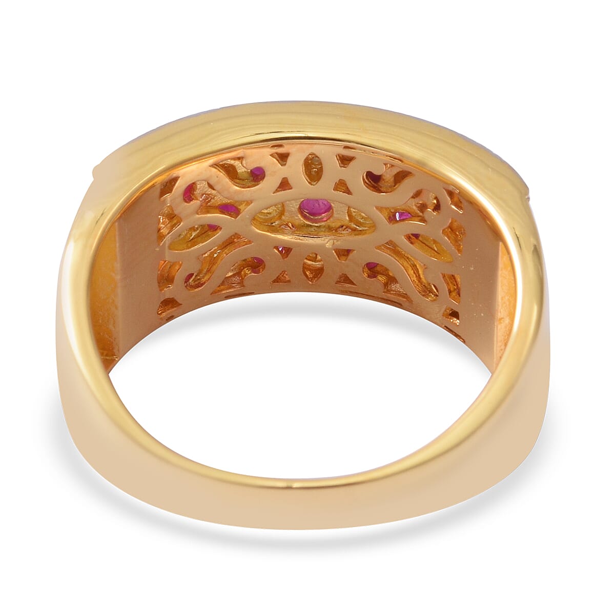 Red Carpet Collection- Ruby (Rnd) and Natural Cambodian Zircon Ring in Sterling Silver 2.190 Ct., Silver wt 6.20 Gms..