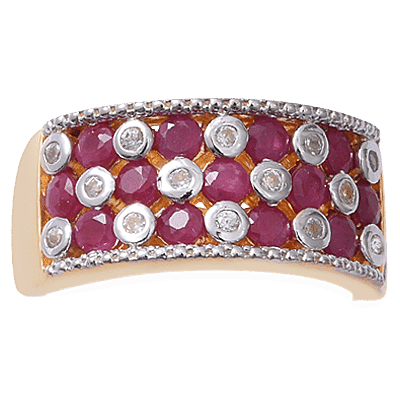 Red Carpet Collection- Ruby (Rnd) and Natural Cambodian Zircon Ring in Sterling Silver 2.190 Ct., Silver wt 6.20 Gms..