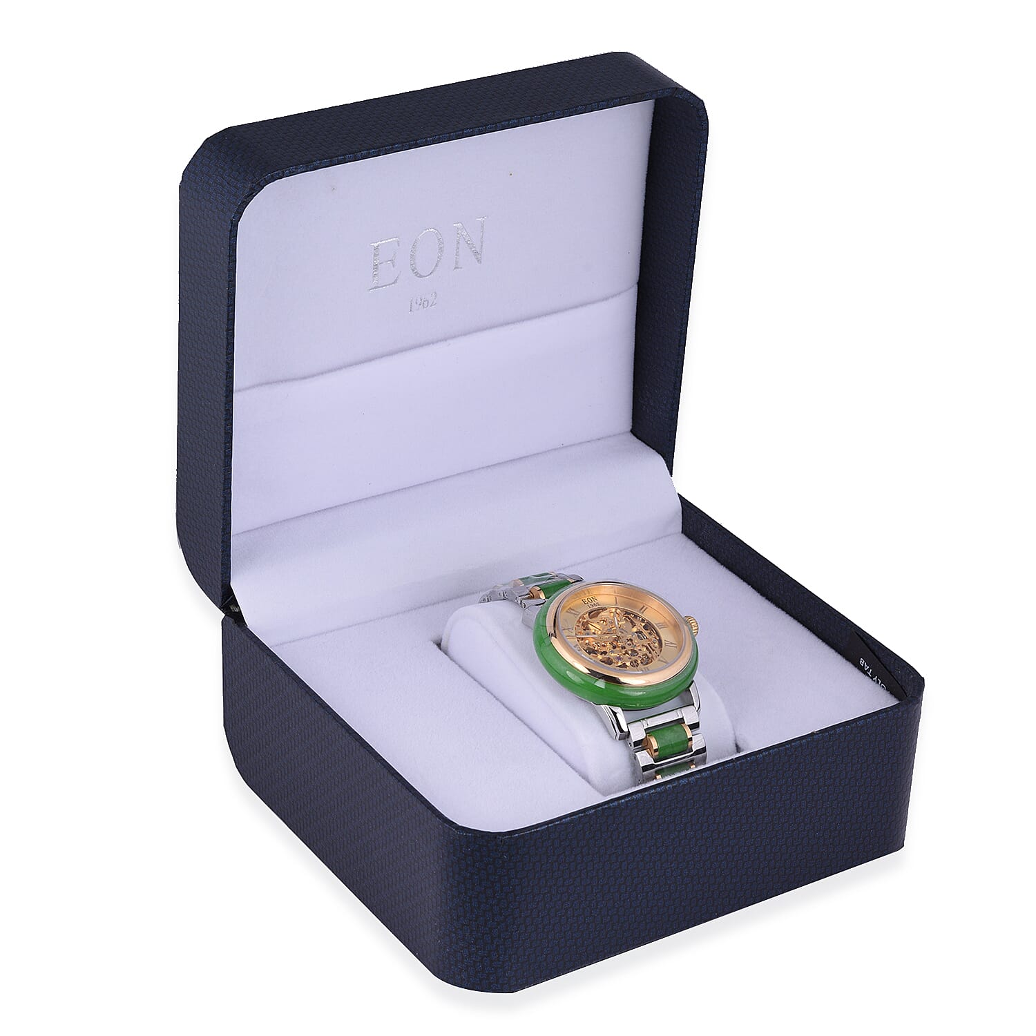 Limited Available - EON 1962 Hand Carved Green Jade Japanese Skeleton Movement Water Resistant Watch  82.65 Ct