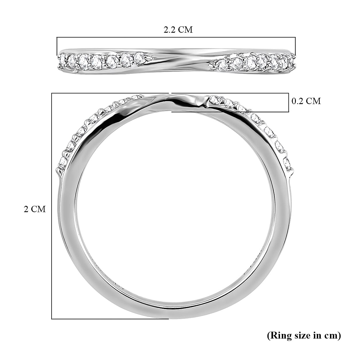 RHAPSODY 950 Platinum IGI Certified Diamond (VS-E-F) Band Ring 0.14 Ct.