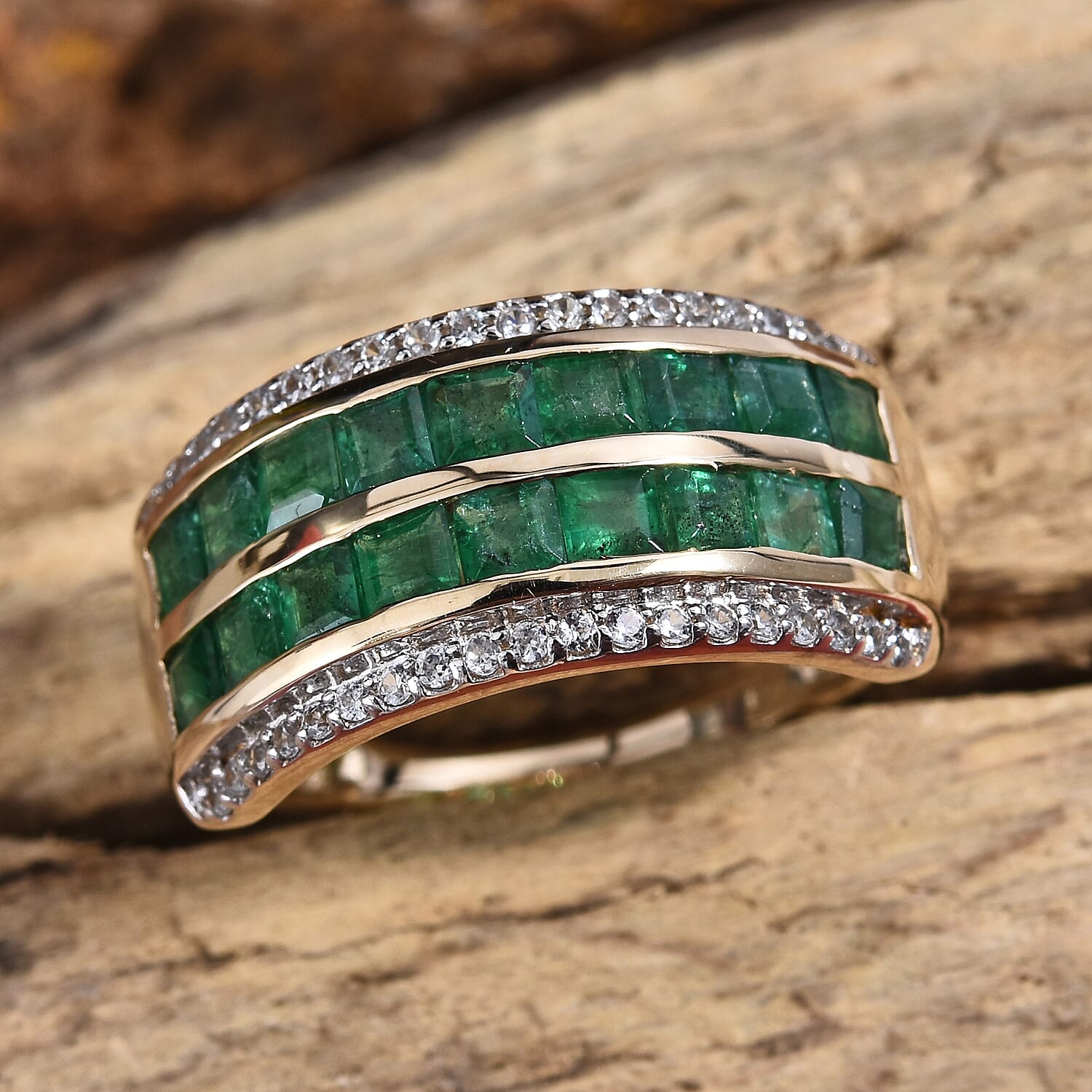 Close Out Deal- 14K Yellow Gold  Premium Santa Terezinha (Princess), Natural Cambodian Zircon Ring 2.00 Ct.