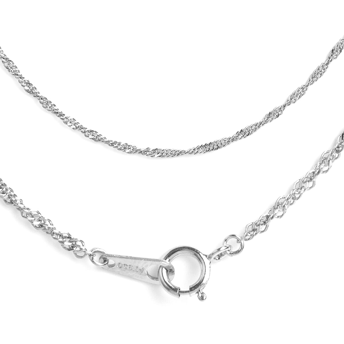 950 Platinum Twisted Curb Chain (Size 18) with Spring Ring Clasp