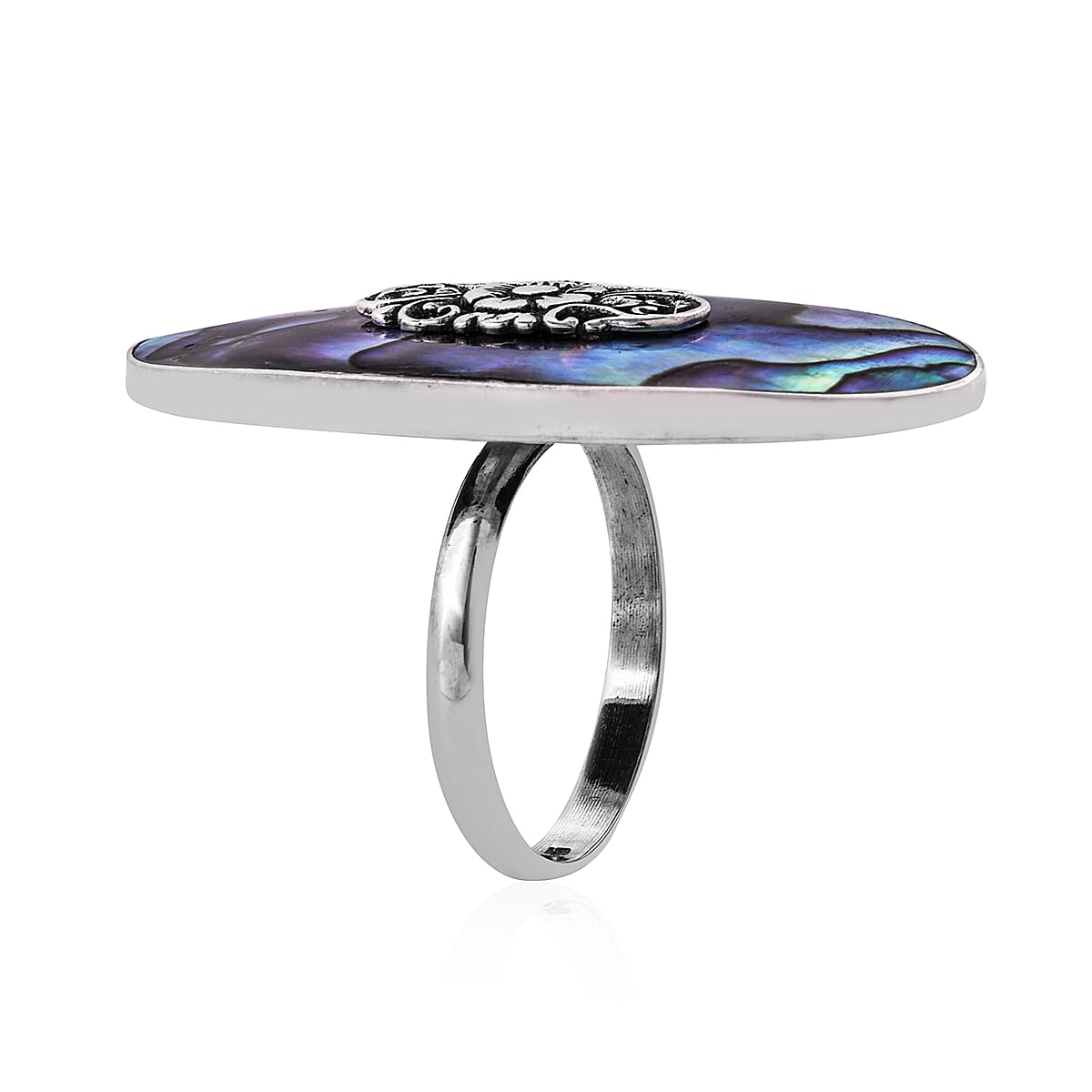 Royal Bali Collection Abalone Shell Floral Ring in Sterling Silver
