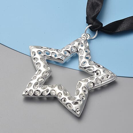 RACHEL GALLEY Star Bauble with Lattice Work in Silver Tone