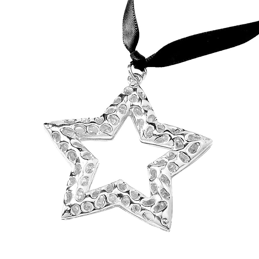 RACHEL GALLEY Star Bauble with Lattice Work in Silver Tone