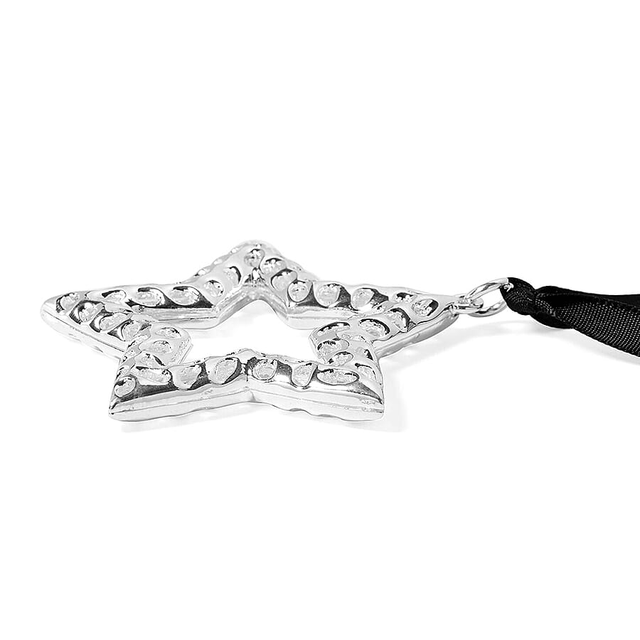 RACHEL GALLEY Star Bauble with Lattice Work in Silver Tone