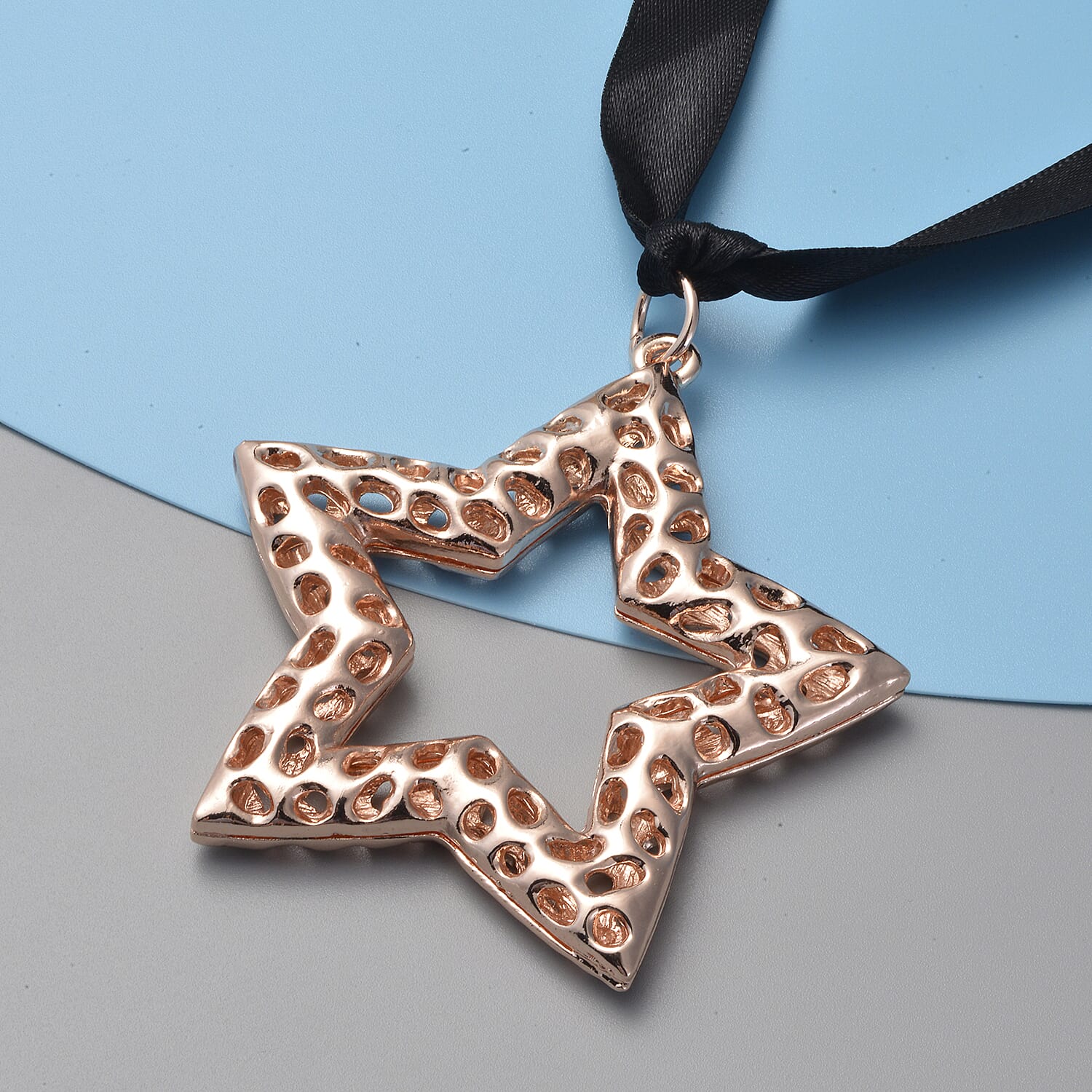 RACHEL GALLEY Star Baubles with Lattice Work in Rose Gold Tone