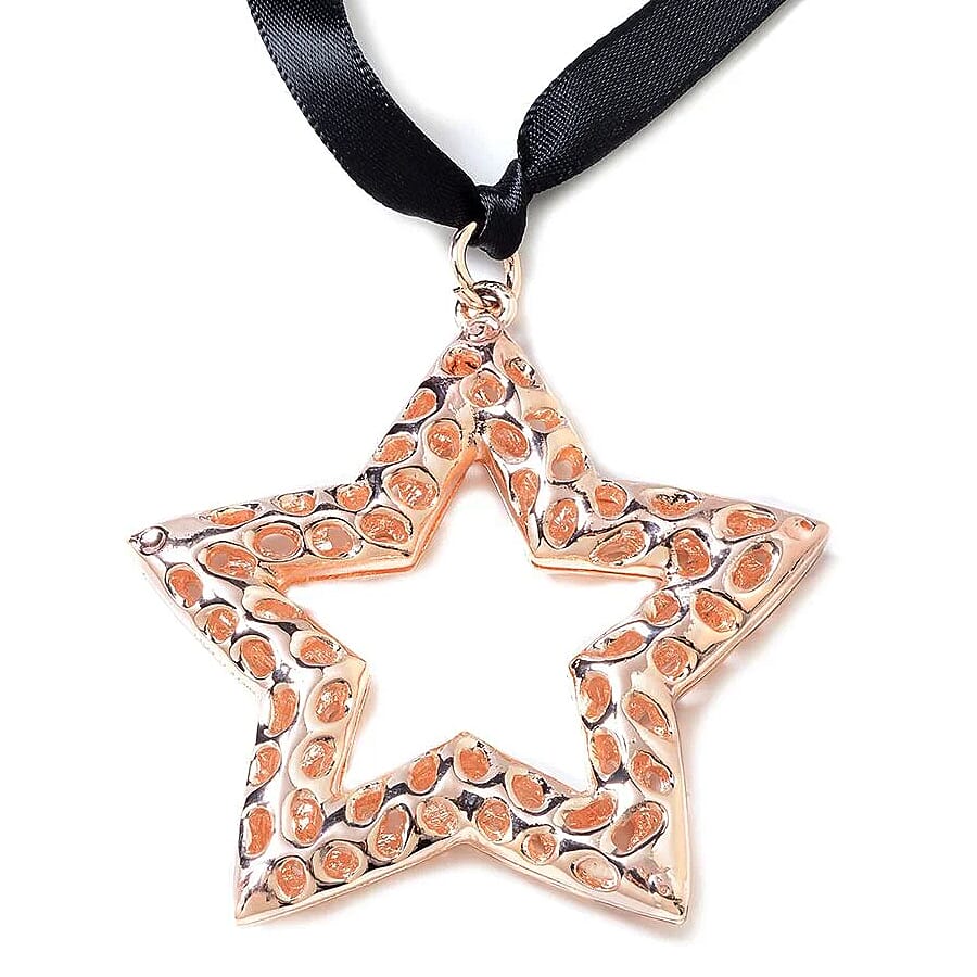 RACHEL GALLEY Star Baubles with Lattice Work in Rose Gold Tone