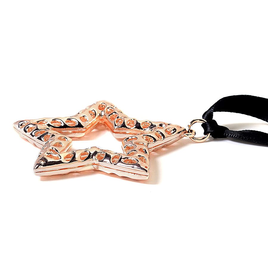 RACHEL GALLEY Star Baubles with Lattice Work in Rose Gold Tone