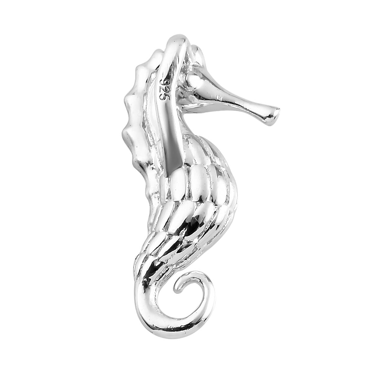 Platinum and Yellow Gold Overlay Sterling Silver Seahorse Pendant