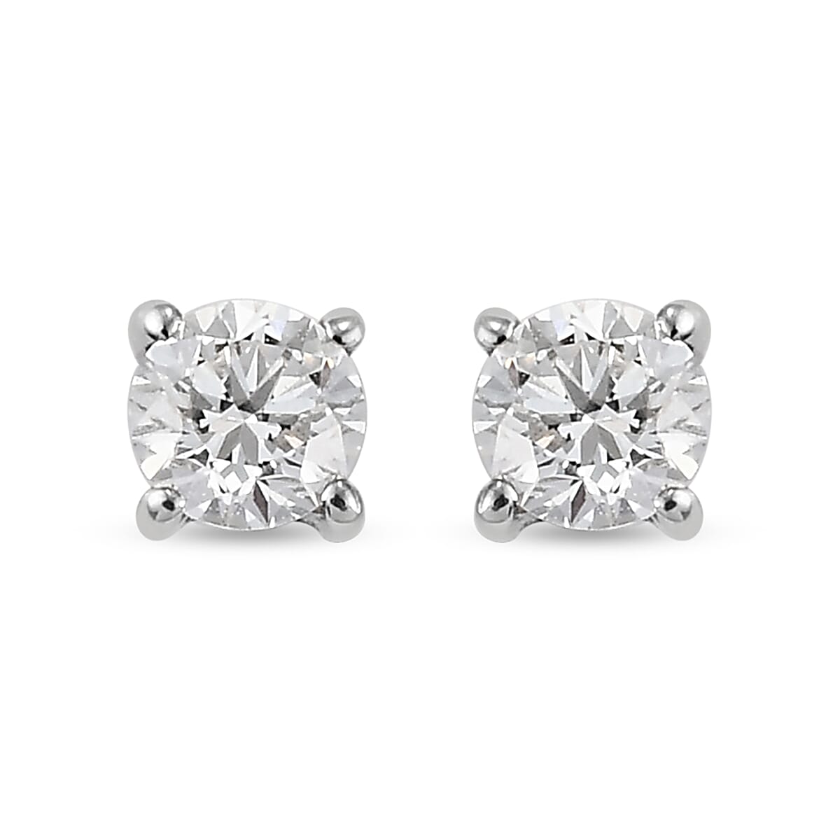 RHAPSODY 950 Platinum IGI Certified Diamond (Rnd) (VS/E-F) Stud Earrings (with Screw Back) 0.25 Ct.