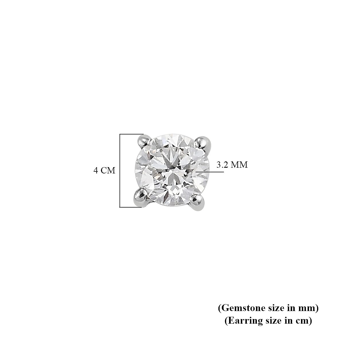RHAPSODY 950 Platinum IGI Certified Diamond (Rnd) (VS/E-F) Stud Earrings (with Screw Back) 0.25 Ct.
