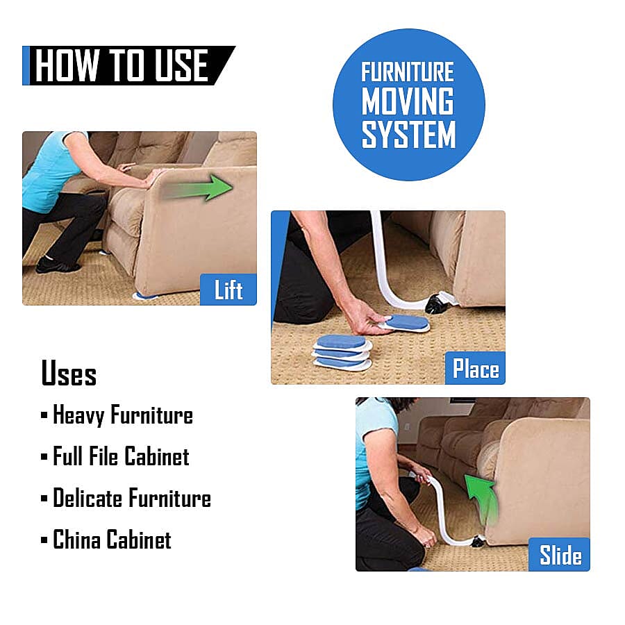 Furniture Moving System (Size 59x5.5 Cm) White and Blue