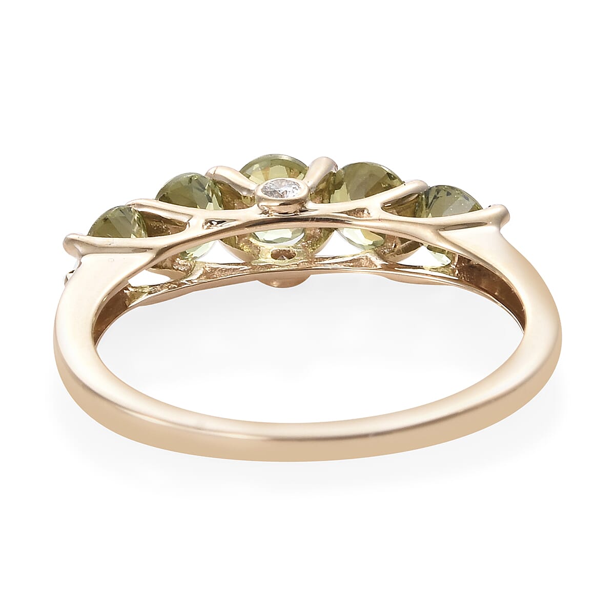 New York Close Out Deal 14K Yellow Gold AA  Demantoid Garnet, Diamond (SI-G-H) Ring 1.53 Ct.