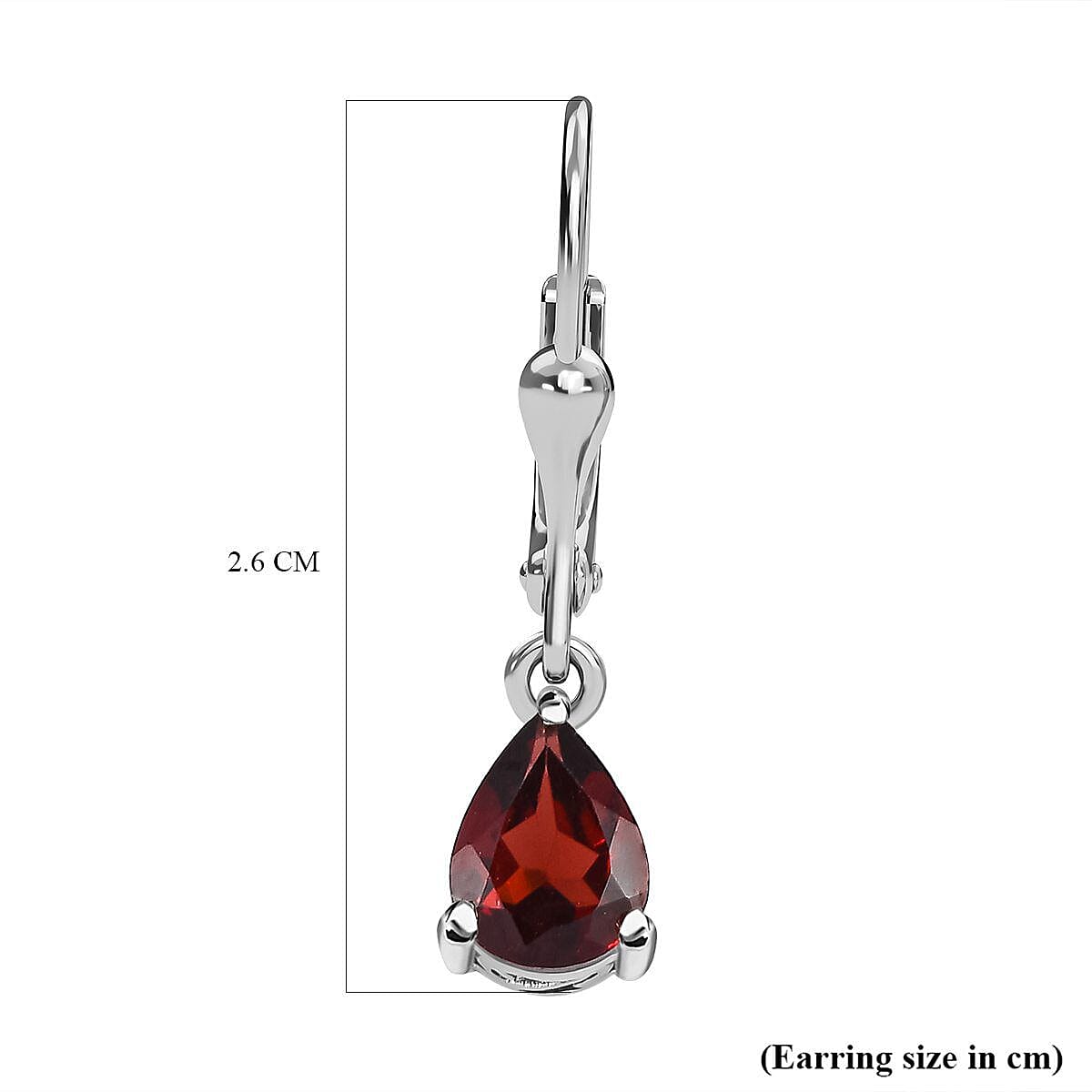 AA Mozambique Garnet Lever Back Earrings in Platinum Overlay Sterling Silver 2.50 Ct.