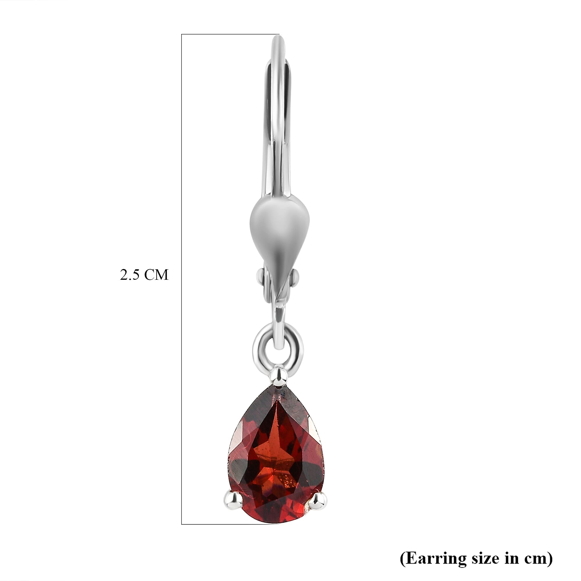 AA Mozambique Garnet Lever Back Earrings in Platinum Overlay Sterling Silver 2.50 Ct.