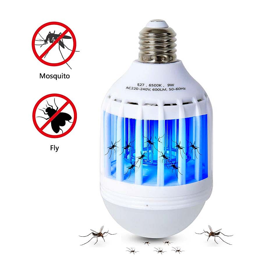 Bug Zapper with LED Bulb (Size 15.5x8 Cm) - White Colour
