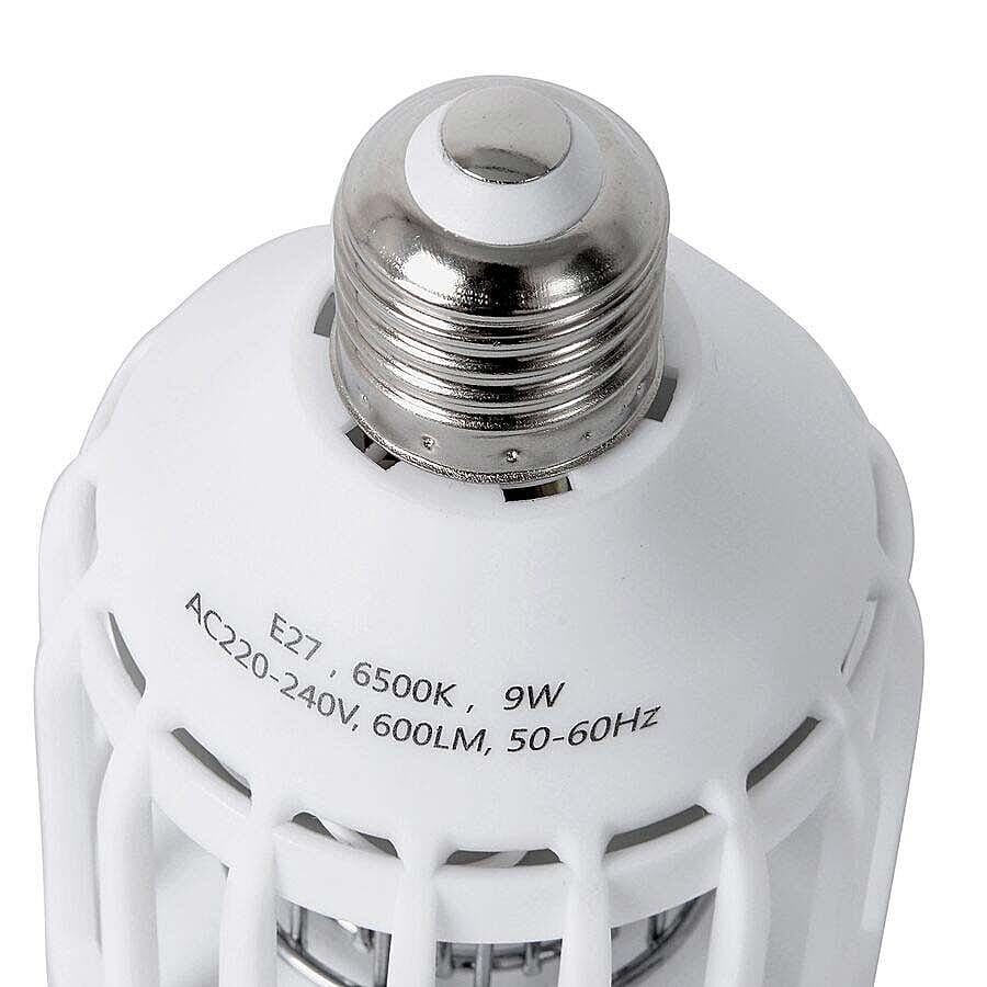 Bug Zapper with LED Bulb (Size 15.5x8 Cm) - White Colour