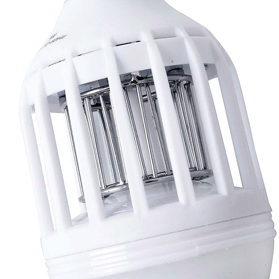 Bug Zapper with LED Bulb (Size 15.5x8 Cm) - White Colour